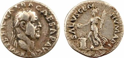  ROMAN COINS Galba, denier, Rome, 68-69 A/[IMP SER] GALBA CAESAR AVG Tête laurée...