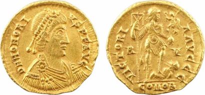 null ROMAN COINS Honorius, solidus, Ravenne, 402-406 A/D N HONORI-VS P F AVG Buste...
