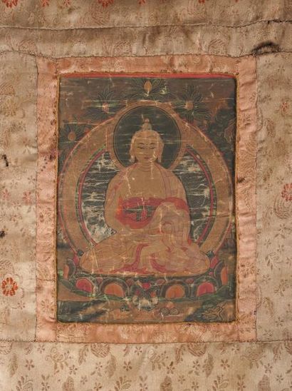 Tangka représentant plusieurs boddhisattva....