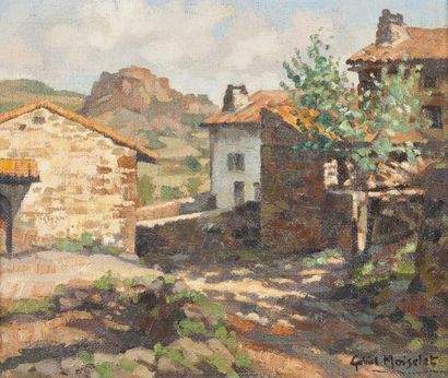 Gabriel MOISELET (1885-1961) Ruelle de village au soleil Huile sur toile Signée en...