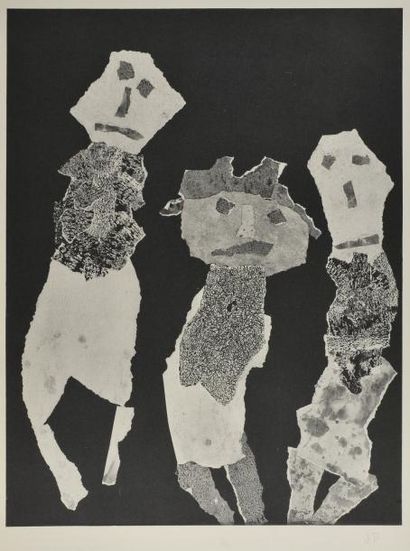 Jean DUBUFFET As-tu cueilli la fleur de barbe, 1959 Lithographie en noir. Monogrammé...
