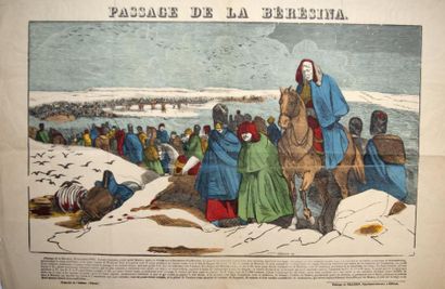 null «PASSAGE DE LA BÉRÉZINA.» - Imagerie Napoléonienne de 1835 (42 x 64) - De la...