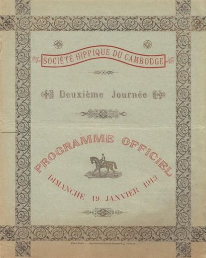 1913 - «SOCIÉTÉ HIPPIQUE DU CAMBODGE» - Deuxième...