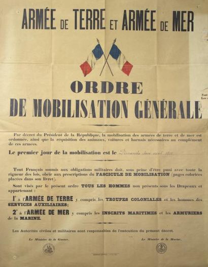 «ORDRE DE MOBILISATION GÉNÉRALE» du Dimanche...