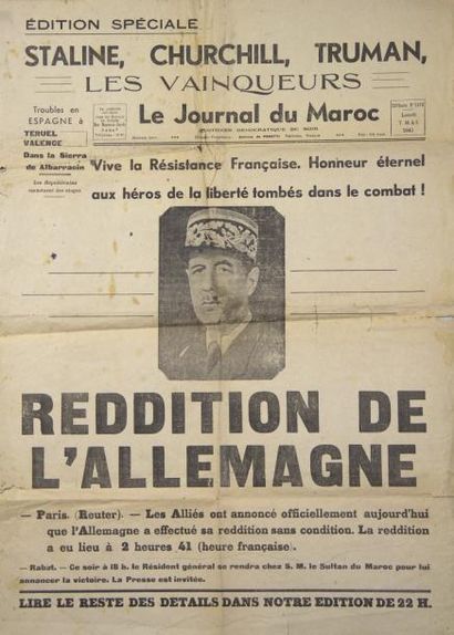 «LE JOURNAL DU MAROC» Affiche (54 x 39) Edition...