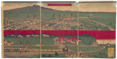 TRIPTYQUE - INOUE OTAGAWA (1864 Edo - 1889...