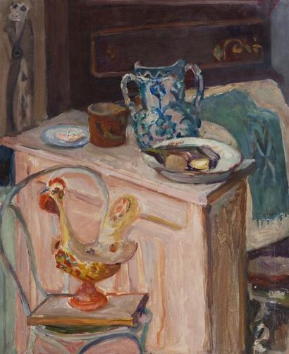 Vladimir NAIDITCH (1903-1980). Ecole russe Nature morte Huile sur toile, signée en...