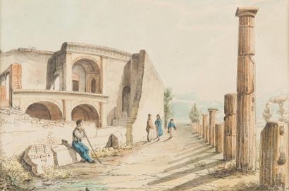 Attribué à Sylvester Feodosiyevich SHCHEDRIN (1791-1830) Promenade entre les ruines...