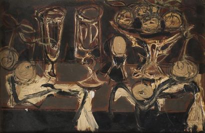Claude VENARD (1913-1999) Nature morte Huile sur toile, signée en bas à droite 22.5...
