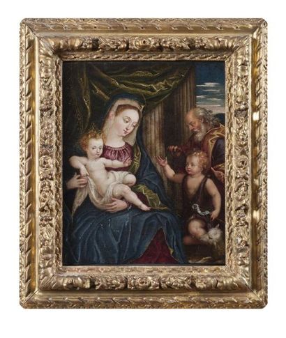 Ecole VENITIENNE du XVIIème siècle, entourage de Domenico TINTORETTO Vierge à l'Enfant...