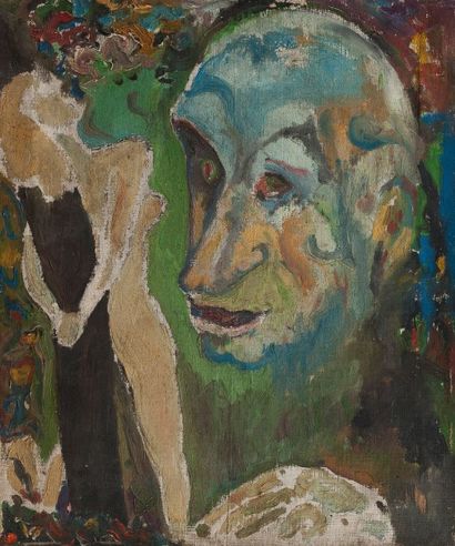 Vladimir NAIDITCH (1903-1980). Ecole russe Scène fantastique Huile sur toile, cachet...