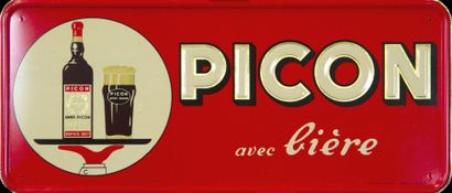 PICON - Plaque métal «Picon avec bière» -...