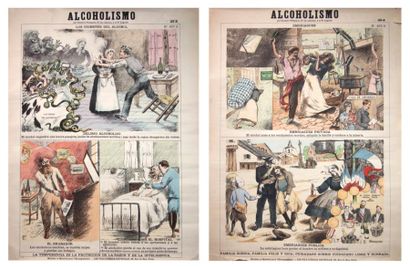 null ALCOHOLISIMO - 2 affiches scolaires (lutte anti-alcoolisme) - mobilier et matériel...