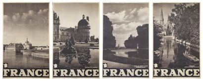 null 4 AFFICHES - Château de Chantilly, Château de Valençay, Parc de Saint-Cloud...