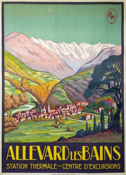 JULIEN JEAN PIERRE (XX°) Affiche «Allevard les Bains» circa. 1930 (PLM avec vue sur...