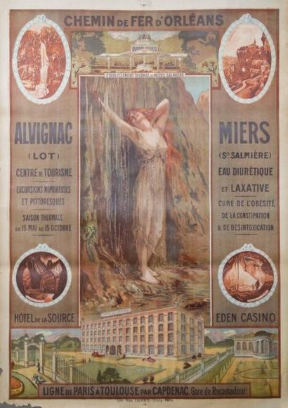 GERVEX (D'APRÈS) Affiche Circa. 1900 «Chemin de fer d'Orléans Alvignac et Miers....