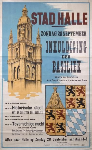 P. SPADIN Inauguration de la Basilique (Bruxelles) - Affiches Cocu Quaregnon - (99...