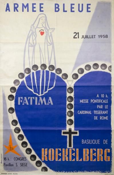 BOSCHMANS Armée Bleue (1958), Fatima - Imprimerie Leysen, Malines - (94 x 61) - Affiche...