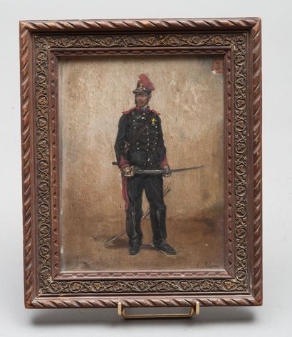 null Albert BLIGNY (1849-1908)

Artilleur (IIIe République)

Huile sur toile, cadre...