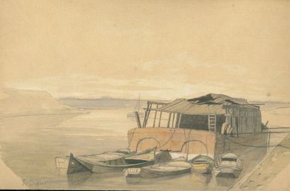 null Jules DIDIER (1831-1892)

Barques amarrées

Crayon aquarellé.

Signé en bas...