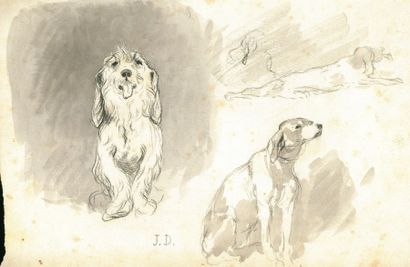 null Jules DIDIER (1831-1892)

Trois études de chien

Fusain et lavis d’encre

Monogrammé...