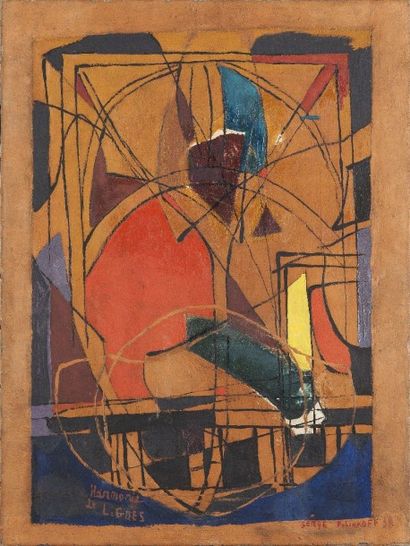 Serge POLIAKOFF (1906 1969) Harmonie des lignes, 1938 Huile sur toile, signée et...