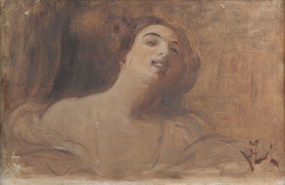 Franciszek ZMURKO (1859-1910) Portrait de femme Huile sur toile, signée en bas à...