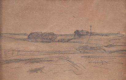 Lucien MAINSSIEUX (1885-1958) Paysage, 1911 Encre et crayon sur papier, signé et...