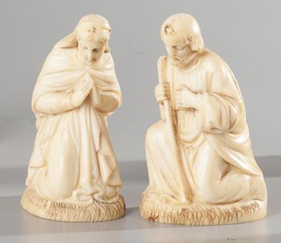 Vierge Marie et Saint Joseph Deux santons...