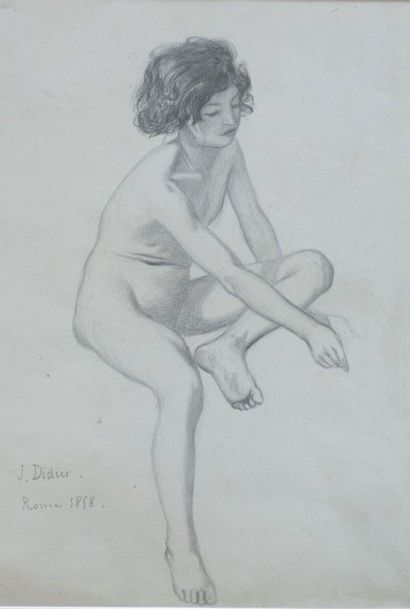 Jules DIDIER (1831-1892) - Femme nue assise...