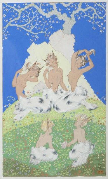 Paul MAK (1891-1967) Les trois faunesses,...