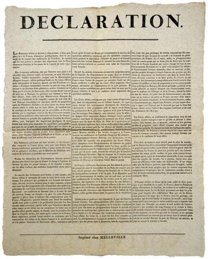null (OCCUPATION PRUSSIENNE de 1815) - Déclaration des Puissances alliées après la...