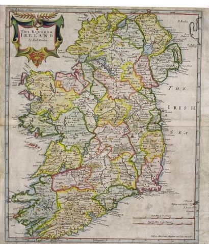 CARTE de l'IRLANDE - «The Kingdom Ireland.»...