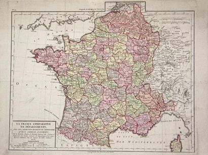 null An 6 - CARTE de FRANCE DIRECTOIRE - «La France Comparative en Départements»...