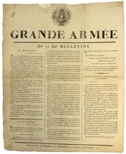 1807 (MANCHE - Bataille de FRIEDLAND & Entrevue de TILSITT) - «81e et 82e Bulletins...