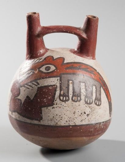 Vase art Nazca. Hauteur: 14,5 cm forme globulaire...