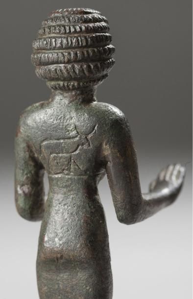 null Orante nubienne. Egypte, III è P. I. (1069 - 664 av. J.-C.) Rare statuette à...
