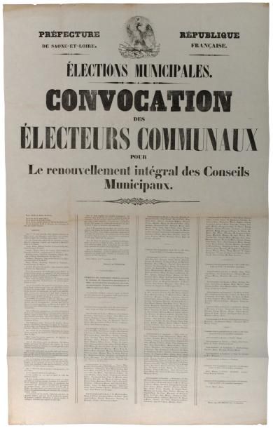 SAÔNE & LOIRE ÉLECTIONS MUNICIPALES - Convocation des Electeurs Communaux pour le...