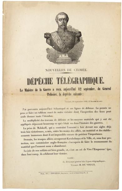 null (VICTOIRE DE SÉBASTOPOL 10 Septembre 1855.) - «Nouvelles de CRIMÉE. Dépêche...