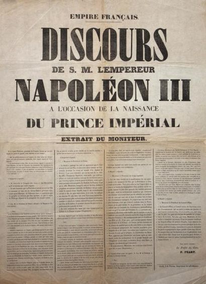 null (NAISSANCE DU PRINCE IMPÉRIAL (NAPOLÉON IV) le 16 mars 1856 - GERS) - «Discours...