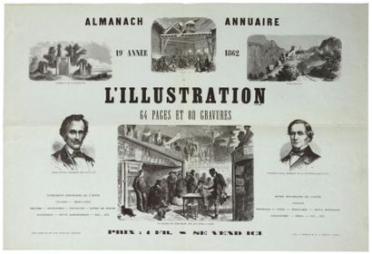 null (LIBRAIRIE - ÉTATS-UNIS) - «ALMANACH ANNUAIRE 1862, L'Illustration, 64 pages...