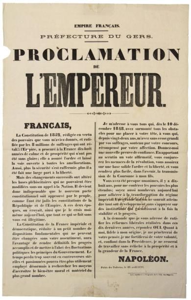 «GERS - Proclamation de L'EMPEREUR NAPOLÉON...