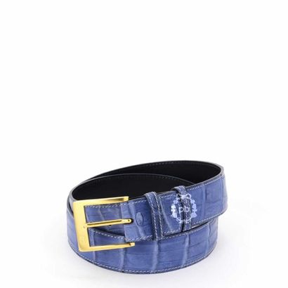 Harold SHERMAN Harold SCHERMAN. CEINTURE "Tristan" pour Homme en crocodile bleu jean,...