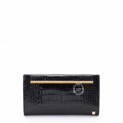 Harold SHERMAN Harold SCHERMAN. POCHETTE à rabat "Ballerina" en crocodile noir (env...