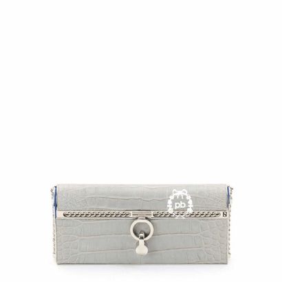 Harold SHERMAN Harold SCHERMAN. MINAUDIERE "Angélique" en crocodile gris perle (env...