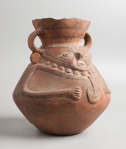 null Vase anthropomorphe.

Terre cuite polychrome.

Pérou. Culture Lambayeque, vers...