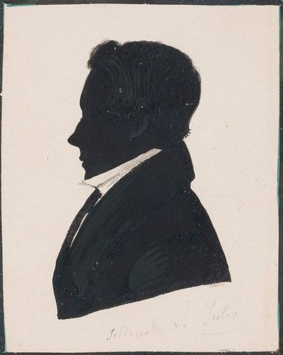null Ecole FRANCAISE du XIXe siècle



 - Profil d’homme en silhouette - Encre de...