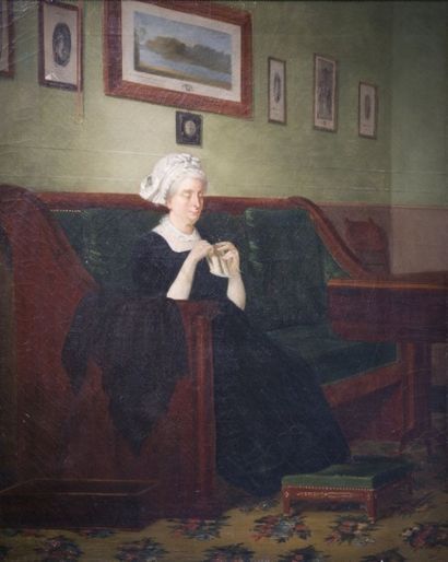 Ecole Napolitaine, 1829 PORTRAIT DE MADAME D’AMBROSIO

née Vincenza Rizzi

Gouvernante...