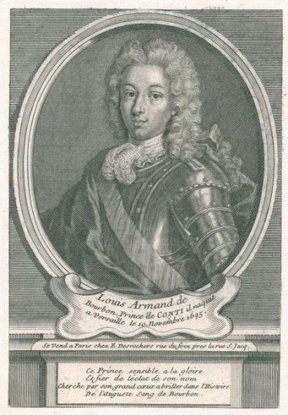 ECOLE FRANCAISE, CIRCA 1715 RARE PORTRAIT DE LOUIS-ARMAND II DE BOURBON

PRINCE DE...