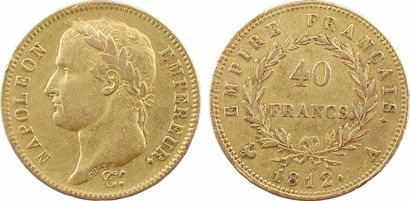 null Premier Empire, 40 francs Empire, 1812 Paris - TTB - - Or - 26,0 mm - 12,79...